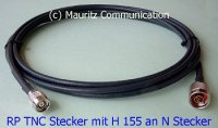 Kabelkonfektion: Mauritz Communication: Anschlusskabel RP TNC Stecker H 155 N Stecker Kabelkonfektion: Mauritz Communication: Anschlusskabel RP TNC Stecker H 155 N Stecker