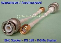 Kabelkonfektion: Mauritz Communication: Kabeladapter BNC Stecker R SMA Stecker Kabelkonfektion: Mauritz Communication: Kabeladapter BNC Stecker R SMA Stecker