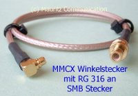 Kabelkonfektion: Mauritz Communication: Kabeladapter MMCX Winkelstecker RG 316 SMB Stecker Kabelkonfektion: Mauritz Communication: Kabeladapter MMCX Winkelstecker RG 316 SMB Stecker