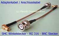 Kabelkonfektion: Mauritz Communication: Kabeladapter SMC Winkelstecker BNC Stecker Kabelkonfektion: Mauritz Communication: Kabeladapter SMC Winkelstecker BNC Stecker