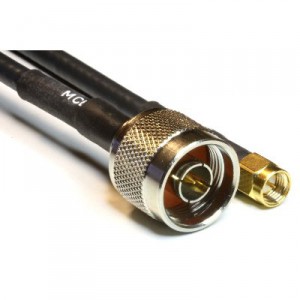 H 155 Low Loss Koaxialkabel konfektioniert mit N Stecker auf SMA Stecker