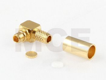 MMCX Plug R/A for RG 316 D / RD 316, Gold plated, Crimp