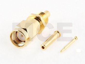 SMA Einbaustecker für Koaxialkabel 1 13 mm, Crimp