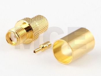 SMA Jack for Aircell 7 / H 2007, Gold plated, Crimp