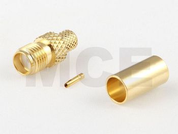 SMA Jack for Aircell 5, CLF 200, Gold plated, Crimp