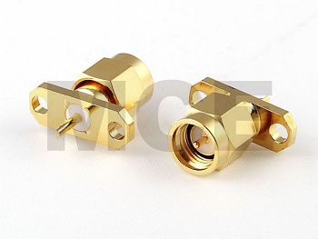 SMA Einbau Stecker mit 2 Loch Flansch