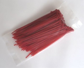 Kabelbinder Rot - 2,5 x 100 mm, Beutel mit 100 Stück