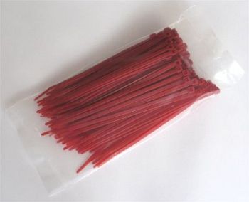 Kabelbinder Rot 2,5 x 200 mm, Beutel mit 100 Stück