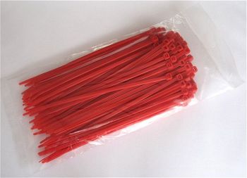 Kabelbinder Rot 3,6 x 202 mm, Beutel mit 100 Stück