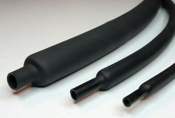 Schrumpfschlauch schwarz 2,4 / 1,2 mm, Meterware, DERAY-HB