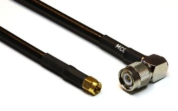 H 155 Coaxial Cable assembled with TNC Male R/A to SMA Male, 1m