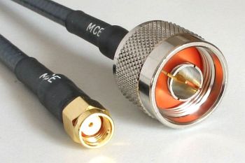 H 155 WLAN Coaxial Cable assembled with RP SMA Male to N Male, 1m