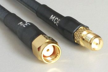 H 155 WLAN Coaxial Cable assembled with RP SMA Male to RP SMA Female, 1.5 m