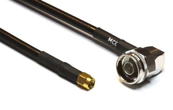 H 155 PE Coaxial Cable assembled with N Male R/A to SMA Male, 1m