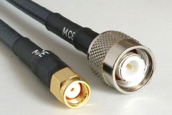 H 155 PE WLAN Coaxial Cable assembled RP SMA MALE to TNC MALE, 4m