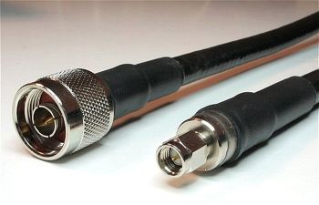 Ecoflex 10 Coaxial Cable assembled with N Male to SMA Male-Crimp, Length 1m