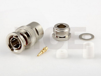 BNC Plug for Aircell 7 / H 2007, PTFE, Clamp