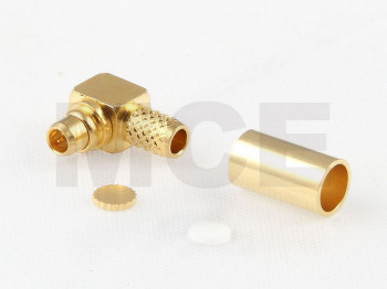 MMCX Plug R/A for RG 174 / 188 / 316, Gold plated, Crimp