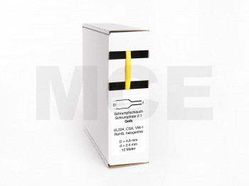 Schrumpfschlauch Box 12m Gelb 4,8mm / 2,4mm