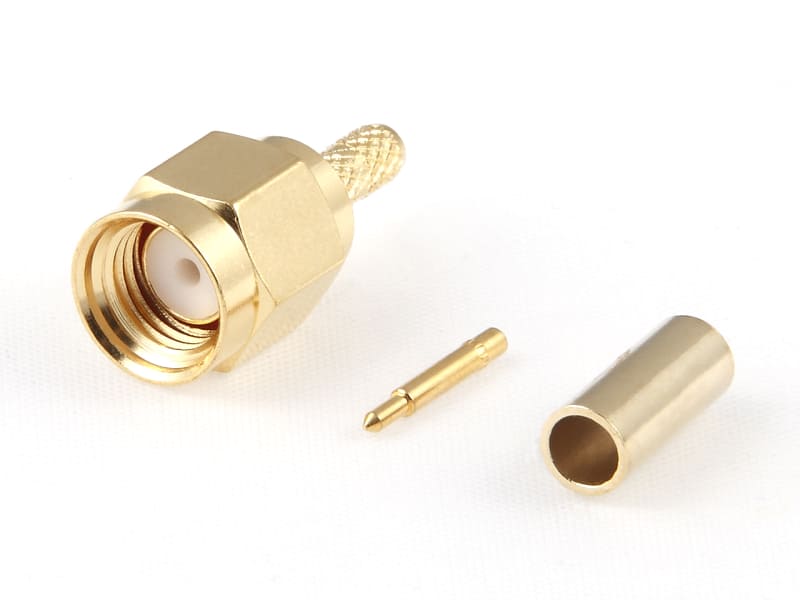 100 set RP SMA Female plug Male Pin RF Coaxial plug for RG174 RG178 RG316 Crimp 