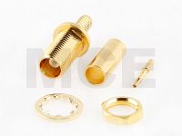 MCX Jack Bulkhead for RG 174 / 188 / 316, Gold plated, Crimp