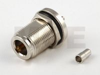 N Einbau Kabelbuchse für RG 174 / 188 / 316, Crimp