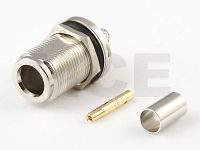 N Jack Bulkhead for H 155 / CLF 240, Crimp