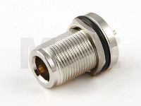 N Jack Bulkhead for coaxial cable 1.32 mm, Crimp