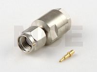 SMA Plug for RG 58, Nickel plated, PTFE, Clamp