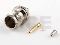 TNC Jack Bulkhead / Front Panel Mounting for 1.13 to 1.32 mm