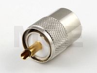 UHF Stecker für RG 213, Goldpin, PTFE, Löt