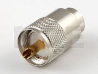 UHF Stecker für RG 213, Goldpin, PTFE, Löt