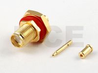 RP SMA Bulkhead for coaxial cable 1.32 mm, Hex 11, O-Ring, Crimp