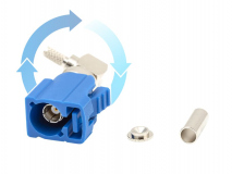 FAKRA Female R/A for RG 174, Code C, Blue