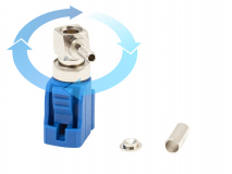 FAKRA Female R/A for RG 174, Code C, Blue