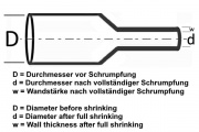 Schrumpfschlauch schwarz 50,8 / 25,4 mm, Meterware, DERAY-HB